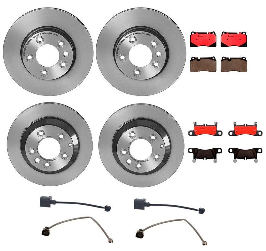 VW Brakes Kit - Pads & Rotors Front and Rear (330mm/330mm) (Ceramic) 7P6698151F - Brembo 1637436KIT